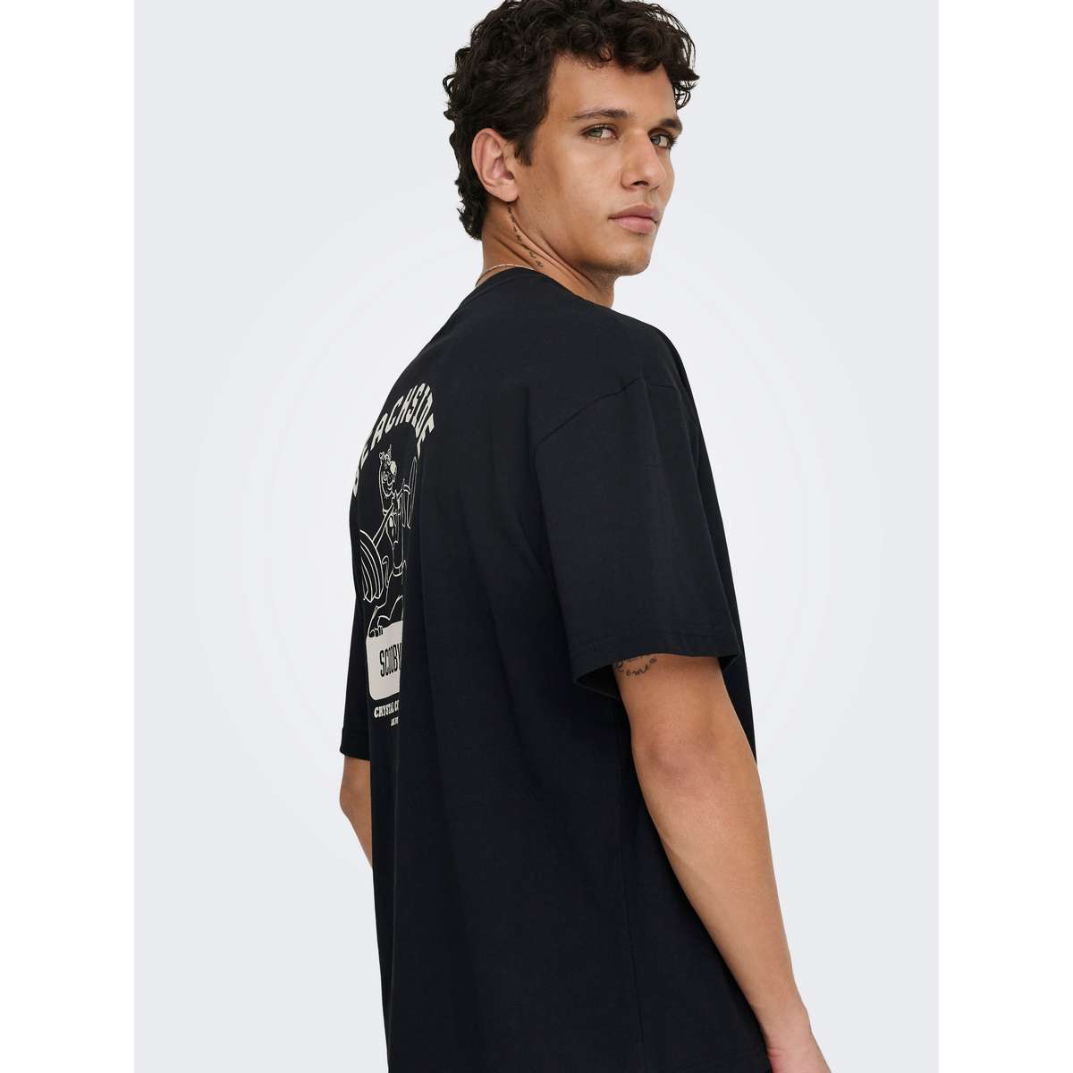 ONLY & SONS MEN΄S SCOOBY DOO OVERSIZE FIT COTTON T-SHIRT 22037498 JET BLACK BEACHSIDE